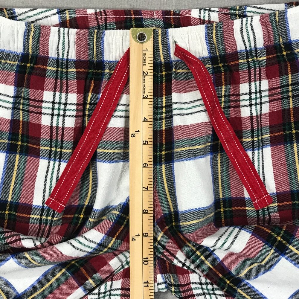Old Navy Pants Womens Medium White Plaid Flannel Drawstring Lounge Pajama Pocket - Picture 10 of 12